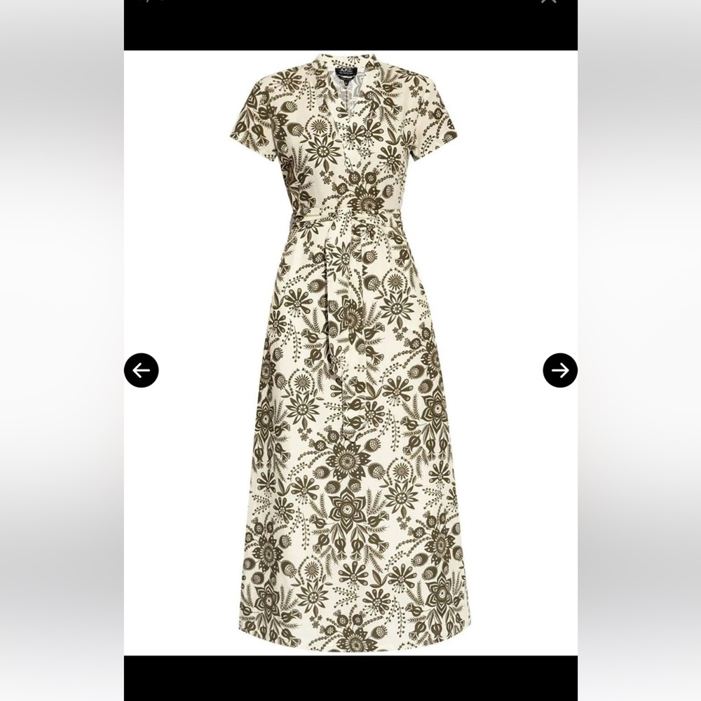 A.P.C. Floral Print Belted Maxi Dress